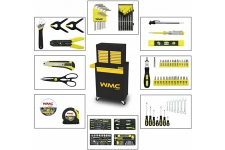 Инструментальная тележка WMC TOOLS с набором инструментов 257 предметов WMC-257 Инструментальная тележка WMC TOOLS с набором инструментов 257 предметов WMC-257