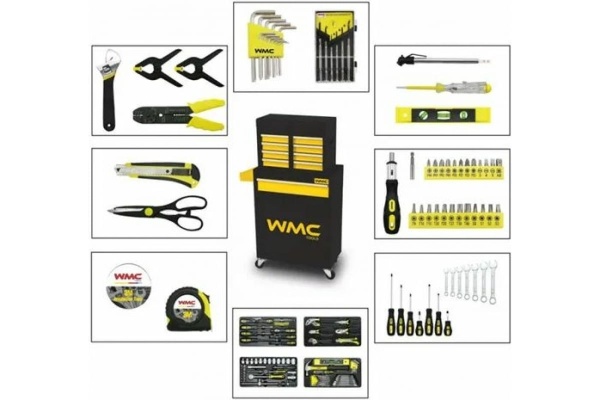 Инструментальная тележка WMC TOOLS с набором инструментов 257 предметов WMC-257