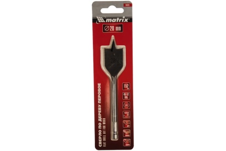 Сверло перовое по дереву (28х152 мм; HEX1/4) MATRIX 70420 Сверло перовое по дереву (28х152 мм; HEX1/4) MATRIX 70420