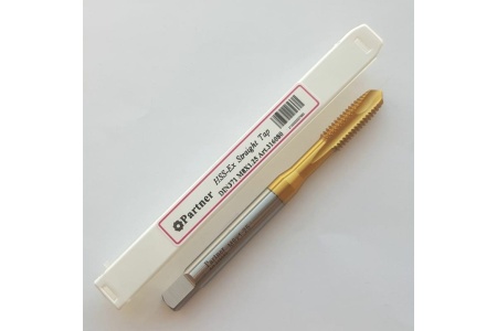 Метчик Partner M8х1.25 HSSE, DIN371, прямая канавка со спиральной подточкой, Н6, TiN 316080