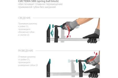 Струбцина KRAFTOOL XF-200/50 тип F 200/50 мм 32011-050-200_z01