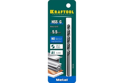 Сверло по металлу HSS-G сталь М2 (5.5х93 мм) Kraftool 29651-5.5