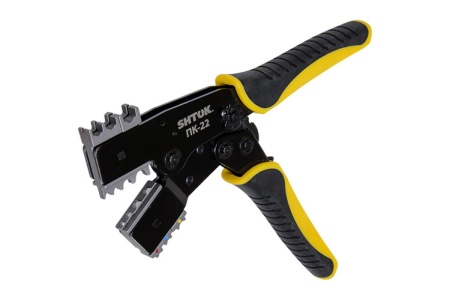 Пресс-клещи 220 мм с быстросменными двусторонними матрицами для изолированных и неизолированных наконечников SHTOK ПК-22 3501
