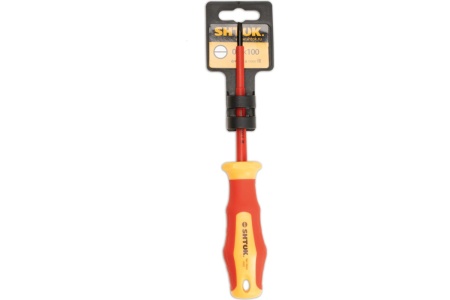 Диэлектрическая шлицевая отвертка SHTOK 1000В 4.0x100 мм 09201