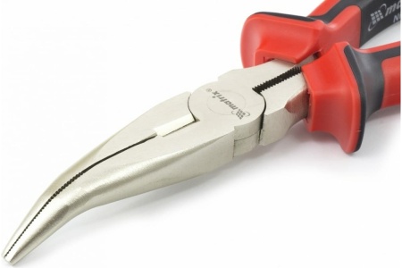 Длинногубцы NICKEL 200 мм изогнутые MATRIX 17424