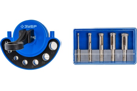 Набор алмазных трубчатых сверл с кондуктором (4-12 мм) 6 шт. Зубр 29851-H6