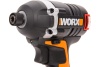 Аккумуляторный бесщеточный винтоверт WORX Impact 20В, бесщеточный, 2Ач x2, кейс WX292