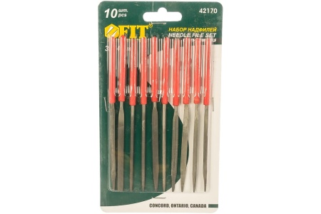 Узкие надфили 3х140мм, 10 шт FIT DIY 42170