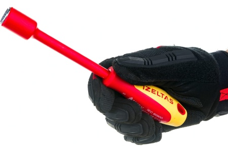 Диэлектрический ключ-отвёртка IZELTAS 1000V, торцевой, 14мм, длина 230 мм 4773190140