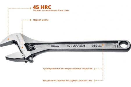 Разводной ключ Stayer MAX-Force, 250 / 30 мм, 2725-25_z01