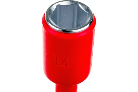 Диэлектрический ключ-отвёртка IZELTAS 1000V, торцевой, 14мм, длина 230 мм 4773190140