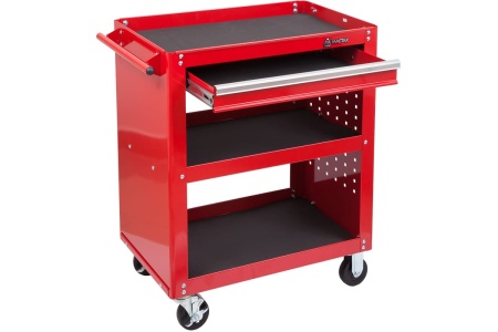 Открытая тележка, 3 полки и ящик, красная МАСТАК 520-01580R
