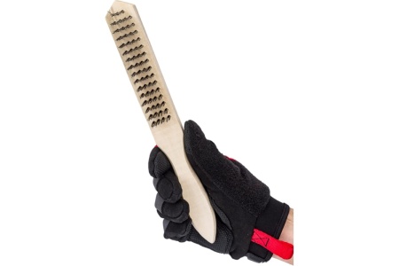 Металлическая щетка Политех 4-рядная, деревянный корпус, 2120004