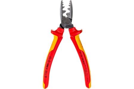 Пресс-клещи для обжима контактных гильз KNIPEX VDE, кол-во гнезд: 9, L-180 мм KN-9778180SB