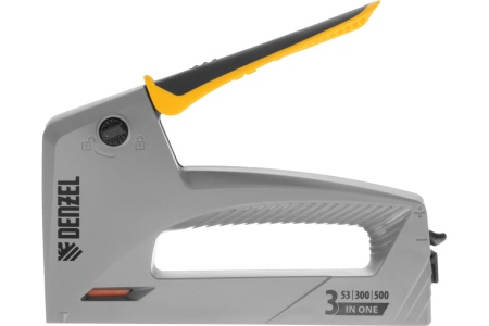 Мебельный степлер Denzel пластиковый корпус, тип 53, 6-14 мм, тип 300, 15 мм, тип 500, 15 мм 40213