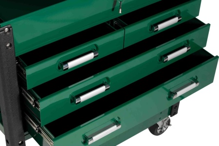 Инструментальная тележка Sata 890x535x1013 4 лотка 1 полка, откидывающаяся крышка 95119