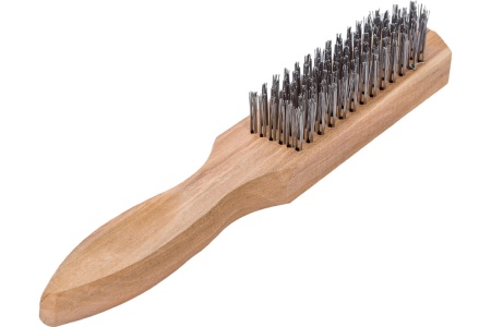 Металлическая щетка Политех 6-рядная, деревянный корпус, 2120006