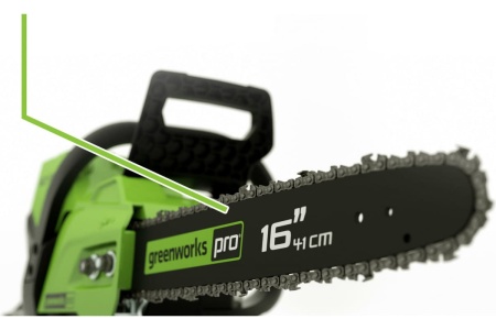 Бесщеточная аккумуляторная цепная пила Greenworks GD60CS40K4 60 В, с АКБ 4 А*ч и ЗУ 2006907UB