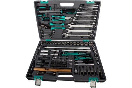 Набор инструмента 1/4", 1/2", CrV, S2, усиленный кейс, 119шт STELS 14112