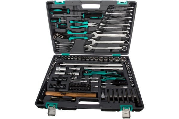 Набор инструмента 1/4", 1/2", CrV, S2, усиленный кейс, 119шт STELS 14112
