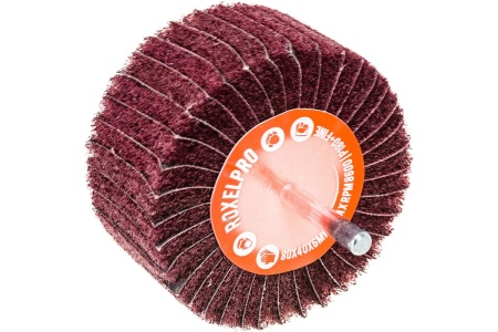 Щетка лепестковая комбинированная ROXTOP на шпинделе (80х40х6 мм; Р180+Fine) RoxelPro 135859