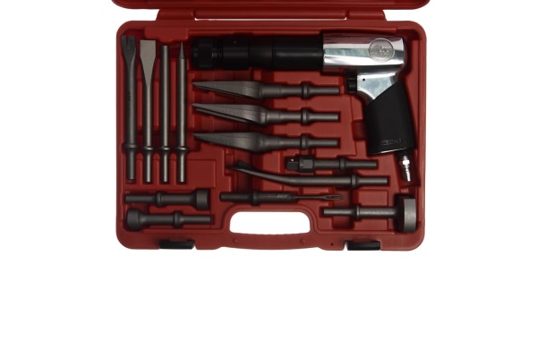 Пневмомолоток с набором зубил JTC 15 предметов 3340