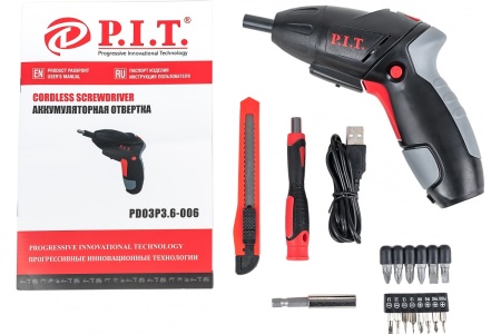 Аккумуляторная отвертка P.I.T. PD03P3.6-006