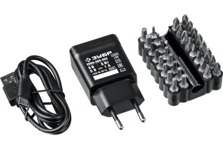 Аккумуляторная отвертка ЗУБР 3.6 В, в кейсе, с набором 33 бит ЗО-4 КН33