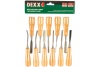 Набор фигурных стамесок DEXX "МИНИ" деревянная ручка, 11 шт 1834-H11_z01