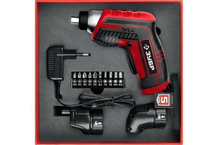 Аккумуляторная отвертка с битами ЗУБР ViX О-Е-3.6 ЛиМ2