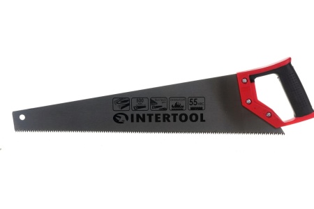 Ножовка по дереву INTERTOOL с каленым зубом 500 мм, 55 HRC HT-3103