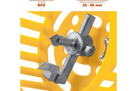 Сверло регулируемое с защитной решеткой по кафелю и керамике MAXCUT Балеринка (20-90 мм) Stayer 3342_z01