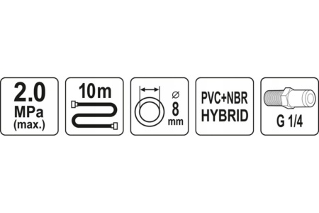 Шланг гибридный 1/4", 10 м YATO YT-24233