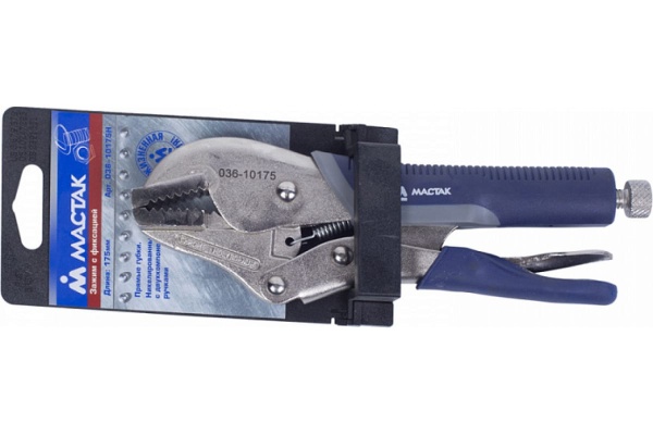 Зажим с фиксатором МАСТАК 175мм, прямые губки 036-10175H