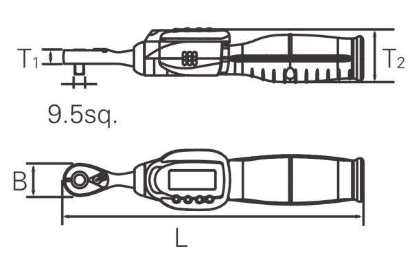 Динамометрический ключ с цифровой индикацией KTC GEK030-C3A, 3/8", 2-30 Нм