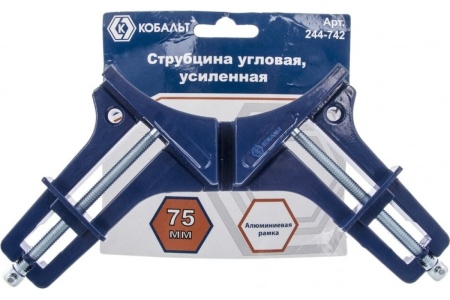 Угловая усиленная струбцина 75мм КОБАЛЬТ 244-742 Угловая усиленная струбцина 75мм КОБАЛЬТ 244-742