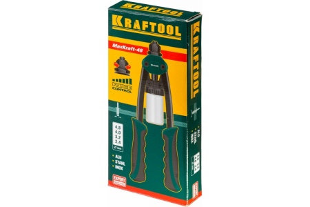Компактный двуручный заклепочник KRAFTOOL MaxKraft-48 290 мм, 2.4 - 4.8 мм 31161