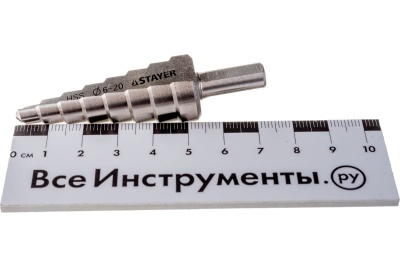 Сверло ступенчатое по металлу (6-20 мм; 8 ступеней; 75 мм) STAYER 29660-6-20-8