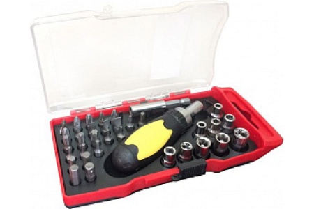 Реверсивная отвертка KINGTUL с набором бит, головок и адаптеров 1/4" 35пр 922 KT35