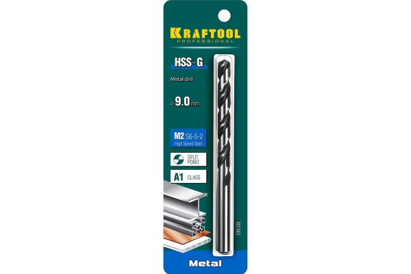 Сверло по металлу HSS-G сталь М2 (9х125 мм) Kraftool 29651-9