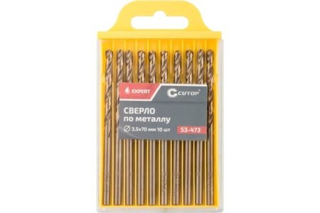 Сверло по металлу EXPERT 10 шт, 3.5x70 мм CUTOP 53-473 Сверло по металлу EXPERT 10 шт, 3.5x70 мм CUTOP 53-473