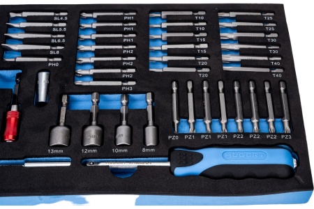 Набор отверток, бит и адаптеров HOEGERT TECHNIK ложемент EVA, 107 шт. HT7G150 Набор отверток, бит и адаптеров HOEGERT TECHNIK ложемент EVA, 107 шт. HT7G150