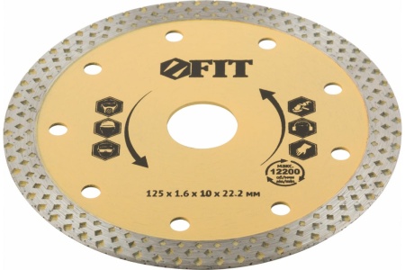 Диск отрезной алмазный Универсал-Плюс (125x1.6x10x22.2 мм) FIT 37437 Диск отрезной алмазный Универсал-Плюс (125x1.6x10x22.2 мм) FIT 37437