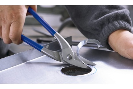 Ножницы по металлу ERDI для прорезания отверстий, левые, рез: 1.0 мм, 250 мм ER-D207-250L