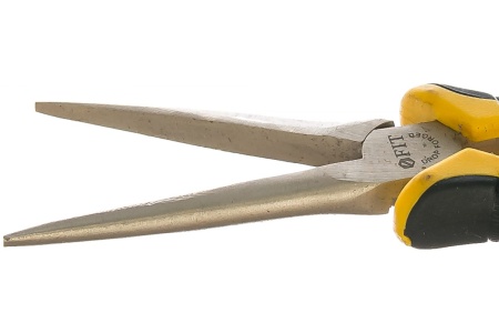 Тонконосы мини удлиненные, никелированное покрытие, черно-желтые мягкие ручки, 150 мм FIT HQ Профи 51636