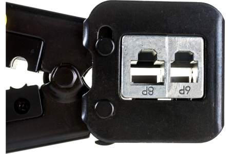 Обжимной инструмент для коннекторов LANMASTER EZ, 4P, 6P, 8P, с храповым механизмом, LAN-CRI-468R/EZ