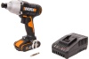 Ударный аккумуляторный винтоверт WORX 20 В, 1х2Ач, кейс WX291