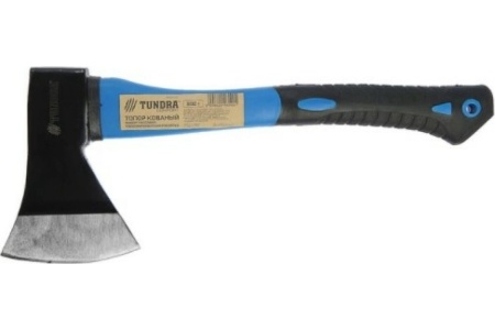 Топор ТУНДРА кованый фибергласовое обрезиненное топорище 38 см, 800 г 882046