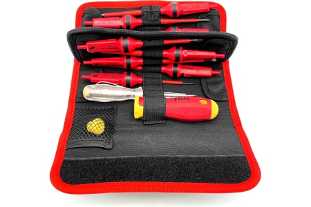 Набор диэлектрических cтержней Felo SL, PH, PZ, TX и рукоятка E-SMART в поясной сумке, 12 шт. 06381204
