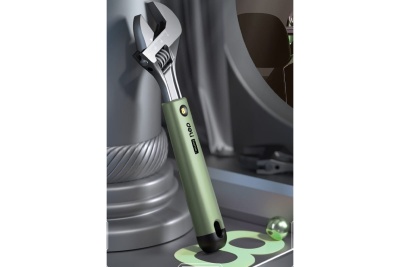 Разводной ключ DELI Home Series Green HT1508L 200 мм, Soft Touch рукоять, лазерная гравировка шкалы, эксклюзивный дизайн, подарочная упаковка 112880